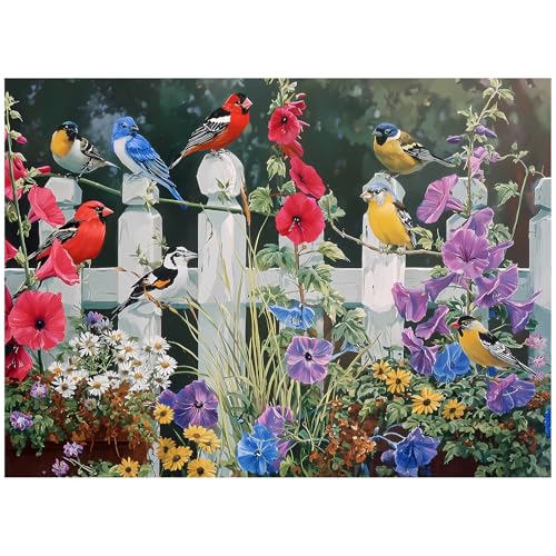 Puzzle for Adults 500 Pieces, Colorful Bird Jigsaw Puzzles, Vibrant Garden Flowers Puzzle for Teens Seniors, Nature Animal Puzzles Relaxing Stress Relief Activity, Wall Art Gift for Women Men - style: Colorful Bird Puzzle