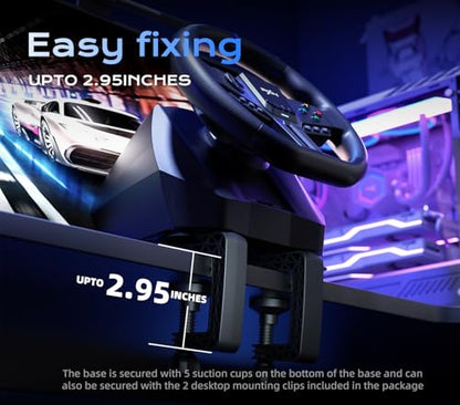 PXN Gaming Steering Wheel - 270/900° V900 GEN2 Sim Racing Wheel | Hall Effect 2-pedal Set, Responsive Paddle Shifters - for Xbox One, Xbox Series S|X, PC, PS4, Switch