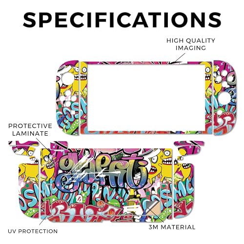 Gaming Skin Compatible with Nintendo Switch 2 Console Only - Funky Graffiti - Premium 3M Vinyl Protective Wrap Decal Cover - Easy to Apply | Crafted in The USA by MightySkins - color: Funky Graffiti, size: Switch 2 Console Skin Only, style: Matte Finish