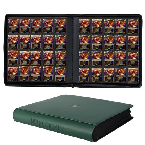 2000 Pockets Trading Card Binder, 20-Pocket Card Ablum Compatible with MTG,Sports Cards & Other Standard Size Trading Card (GREEN) - color: 20 Pocket Green