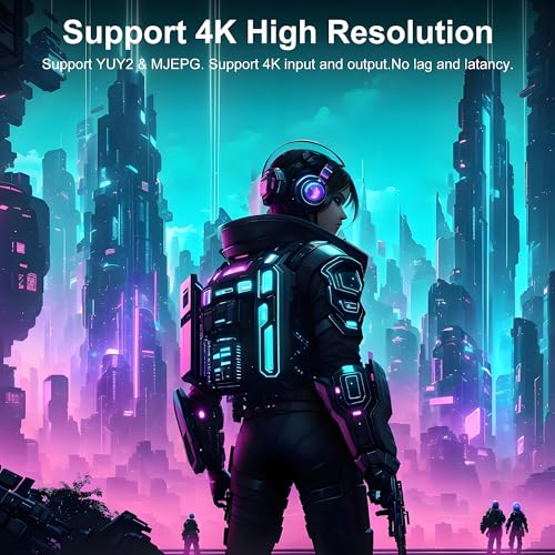 4K HDMI Video Capture Card, HDMI to USB 3.0 Capture Card for Streaming and Recording, 4K@60Hz Input Passthrough 1080P@60Hz Out, Compatible with Switch/PS5/Xbox/PC/Camera/Mac/OBS/XSplit