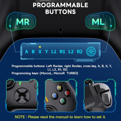 Sehawei Wireless Controller for Xbox One/Xbox One S,PC,Macro & Turbo | 2.4 GHz Wireless Controller Plug and Play, Compatible with Xbox One/Xbox One S/Xbox One X/Xbox series S/Xbox Series X/PS3/PC