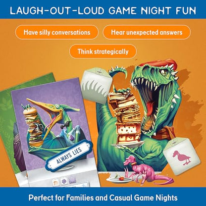 Restoration Games Dinosaur Tea Party Family Guessing Game | Kids Card Game for 3 to 5 Players, 20-30 Min Playtime, Ages 7+
