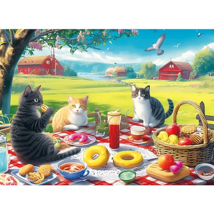 Jigsaw Puzzles 500 Pieces for Adults, Adult Puzzles Cat Puzzle Games Pieces Fit Together Perfectly Difficult Puzzles for Adult Elderly Challenging 20.5 * 15IN - style: Cats