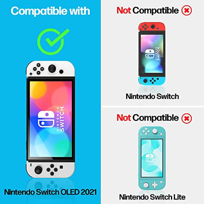 Power Theory Designed for Nintendo Switch OLED 7" Screen Protector Tempered Glass [9H Hardness], Easy Install Kit, 99% HD Bubble Free Clear, Case Friendly, Anti-Scratch, 2 Pack