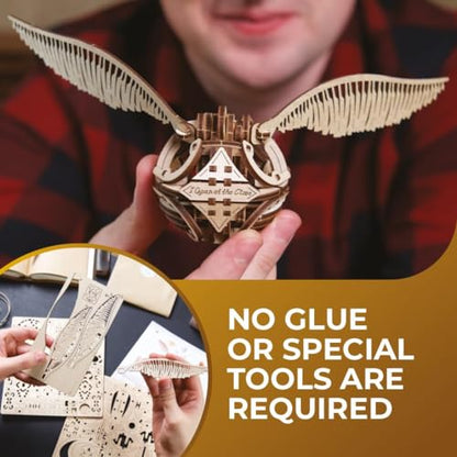 UGEARS Harry Potter Golden Snitch - 3D Wooden Puzzles for Adults, Model Kits for Adults - DIY Model Kit Mechanical Build, Brain Teaser, Hobby Kit, Gifts for Engineers Golden Snitch Collectible - style: Golden Snitch