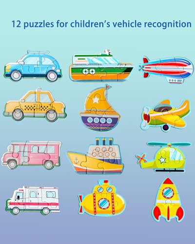 Magnetic Puzzles for Toddlers 1-3, Travel Puzzles Games for Kids Ages 1 2 3 4 5, Traffic Car Activities Toy Jigsaw Puzzles Book for Boys & Girls 3-5 2-4, Learning Magnet Gift for Road Trip (Vehicle) - style: Vehicle