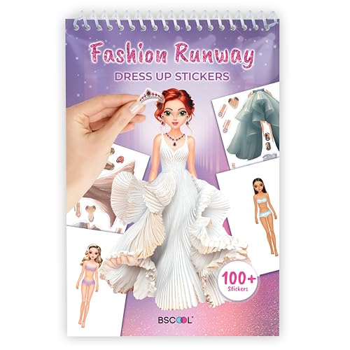 Fashion Sticker Book for Kids Girls Activity Design | Dress up runway activity with guided design pages sparks creativity; perfect for little designers ages 5 and up. - color: Sticker Dress Up Fashion Runway