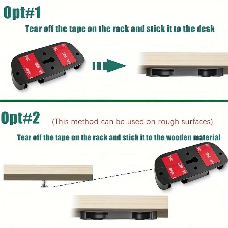 2 Pack Under Desk Game Controller Holder, No Drill Adhesive Mount, Universal Organizer for Most Game Controllers, Under Desk Hanger for Gaming Desk Accessories Storage