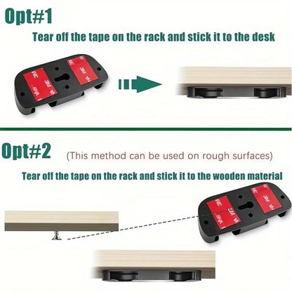 2 Pack Under Desk Game Controller Holder, No Drill Adhesive Mount, Universal Organizer for Most Game Controllers, Under Desk Hanger for Gaming Desk Accessories Storage