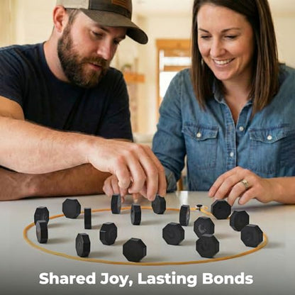 Magnetic Chess Game with Stones, Easy and Fun, 2-4 Players, Ages 6+ | Magnet Game with String, 20 Stones, Adjustable String, Portable Storage Bag, for Kids and Adults
