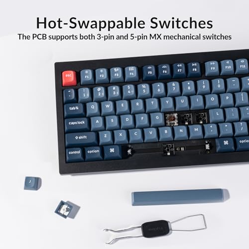 Keychron V3 Max TKL Wireless Mechanical Keyboard, QMK/VIA RGB Bluetooth/2.4 GHz/Wired, 87 Keys Hot-Swappable with Gateron Brown Switch, Compatible with Mac Windows Linux - color: Brown Switch