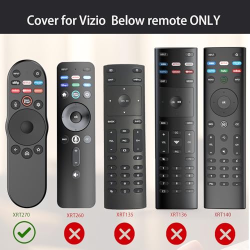 Case Cover for VIZIO XRT270 Smart TV Remote Control Silicone Skin Sleeve with Lanyard Black - color: Non-glow Black