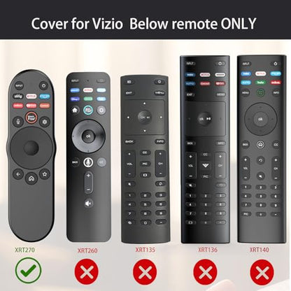 Case Cover for VIZIO XRT270 Smart TV Remote Control Silicone Skin Sleeve with Lanyard Black - color: Non-glow Black