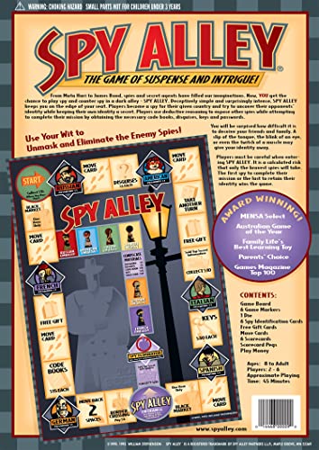 Spy Alley - Mensa Award-Winning Strategy Game - Social Deduction & Bluffing Board Game - Family Game Night Fun - Ages 8+ for 2-6 Players