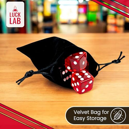 Luck Lab 10 Piece 19 mm Dice Pack - Acrylic and Translucent D6 Dice, Square w/Rounded Edge for Casino, Craps, RPG MTG DND Dice Table Games and Board Games (Red) - color: Red