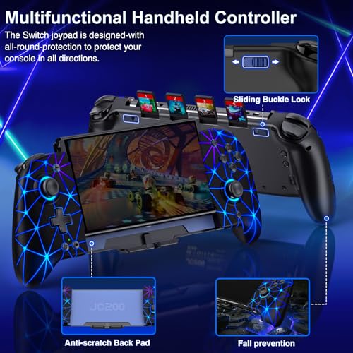 NealGamefy Switch Controllers,Wireless Switch Pro Controller for Nintendo Switch/OLED Controller,Upgrade Full-Size Ergonomic One Piece Handheld Controller with Programmable,TURBO,Vibration - color: Black-stars