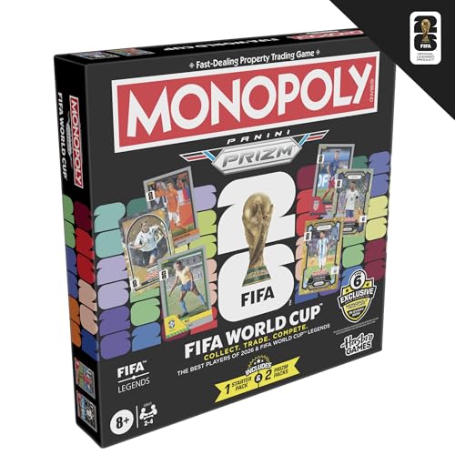 Monopoly Panini Prizm: FIFA World Cup Game I Soccer Board Game with Monopoly Panini Prizm FIFA World Cup 2026 Trading Cards I Ages 8+ - style: Monopoly Panini Board Game
