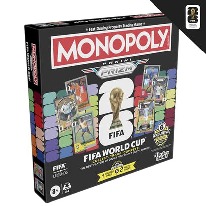 Monopoly Panini Prizm: FIFA World Cup Game I Soccer Board Game with Monopoly Panini Prizm FIFA World Cup 2026 Trading Cards I Ages 8+ - style: Monopoly Panini Board Game