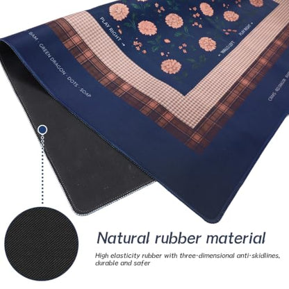 Drydiet Mahjong Mat for Table 31.5 x 31.5 Inch American Mahjong Mat with Carrying Bag, Non-Slip Noise Reduction Table Item for Family Poker Domino Board Game Night & Party Use(Midnight Garden) - style: Midnight Garden
