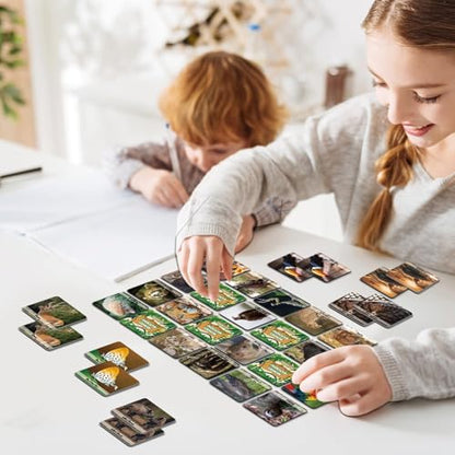 gisgfim 100 PCS Memory Matching Game Wild Animals Concentration Memory Card Matching Games - style: Wild Animals