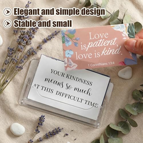 Wesiti 8 Pcs Wall Mount Business Card Holder Clear Acrylic Fit 40-50 | Plastic Business Card Holder Office Cards Display Stand Visiting Cards Desktop Organizer for Wall Mount or Place on Desk