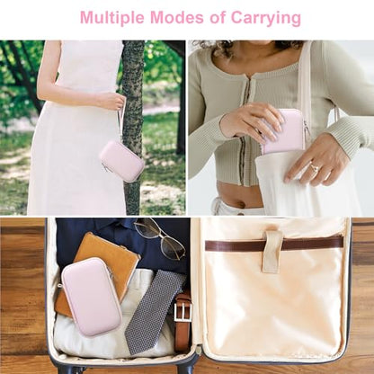 Canboc Carrying Case for Canon PowerShot G7 X Mark III/ G7X Mark II Digital 4K Vlogging Camera, SX740 SX730 Camera Bag, Zipper Mesh Pocket fits USB Cable, Batteries, Jelly Pink - color: Jelly Pink