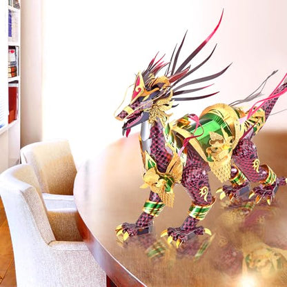 Piececool 3D Metal Puzzle for Adults, Auspicious Kirin Metal Model Building Kits, Brain Teaser Puzzles DIY Craft Kit, Perfect Birhtday Gifts for Teens Man Woman Family- 164 Pcs - color: Multi-color