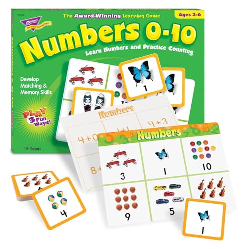 Trend Enterprises: Match Me Game–Numbers 0-10, Learn Numbers and Practice Counting with Photos, Develop Matching and Memory Skills, Play 3 Fun Ways, Ages 3 and Up