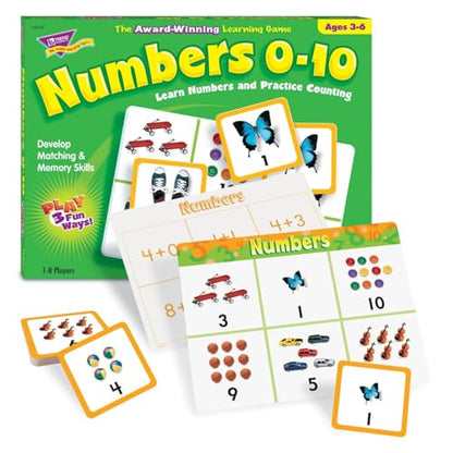 Trend Enterprises: Match Me Game–Numbers 0-10, Learn Numbers and Practice Counting with Photos, Develop Matching and Memory Skills, Play 3 Fun Ways, Ages 3 and Up