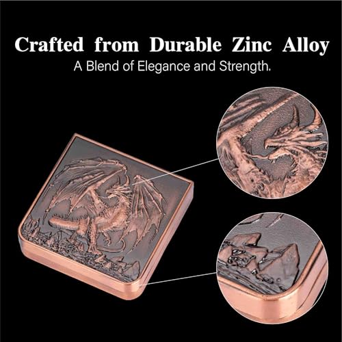Foldable Spinner Metal DND Dice Set – Compact Elegant Design with D4, D6, D8, D10, D12, D20, D% for TTRPG Gifts - color: Ancient Copper