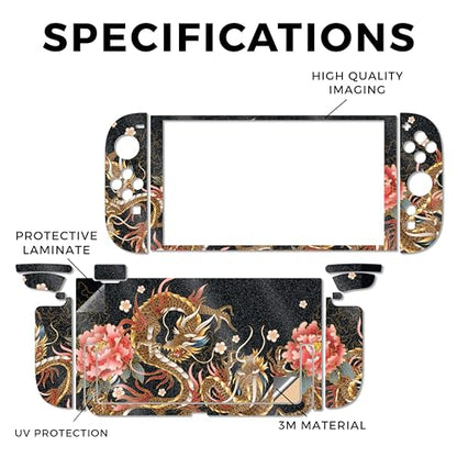 Glossy Glitter Gaming Skin Compatible with Nintendo Switch 2 Console Only - Stitch Dragons - Premium 3M Vinyl Protective Wrap Decal Cover - Easy to Apply | Crafted in The USA by MightySkins - color: Stitch Dragons, size: Switch 2 Console Skin Only, style: