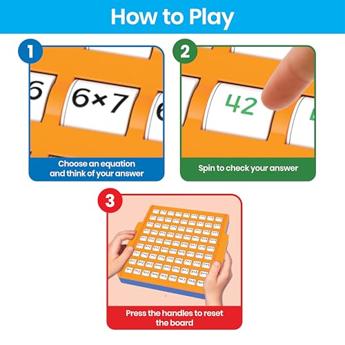 hand2mind Multiplication Practice Board, Math Facts Games, Elementary Math Manipulatives, Educational Toys, Kids Learning Toys, Number Centers for Classroom, Multiplication Table Learning Activities