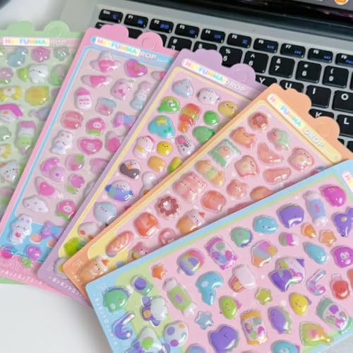 3D Cute Mini Puffy Stickers,10 Sheets 500+Kawaii Air Decorative Stickers HEYFUMMAI for Phone Case Or DIY Planners Notebooks Scrapbooks Handbooks Decoration ﻿ - style: 10PCS Stickers