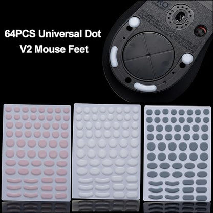 Universal Dot Mouse Skates 64Pcs - PTFE Feet Compatible with Logitech Superlight 2 G502 G305 Razer DeathAdder Viper V3 Pro Balanced Pink - color: Balanced Pink