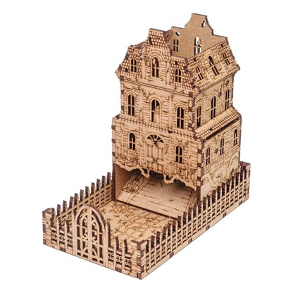 TowerRex Organizer for Betrayal at House on the Hill 3rd Edition | Expansions Compatible, Fits Sleeved Cards, Removable In-Game Trays, Board Game Storage with Dice Tower