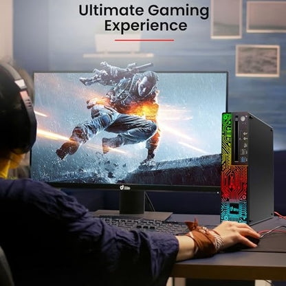 BTO RGB Gaming Desktop PC – Intel i5 8th Gen Processor – 16GB Ram – 512GB SSD – GeForce GT 1030 DDR5 – 22 inch Monitor – WiFi – Windows 11 Pro – Computer Tower for PC Gamer (Renewed)