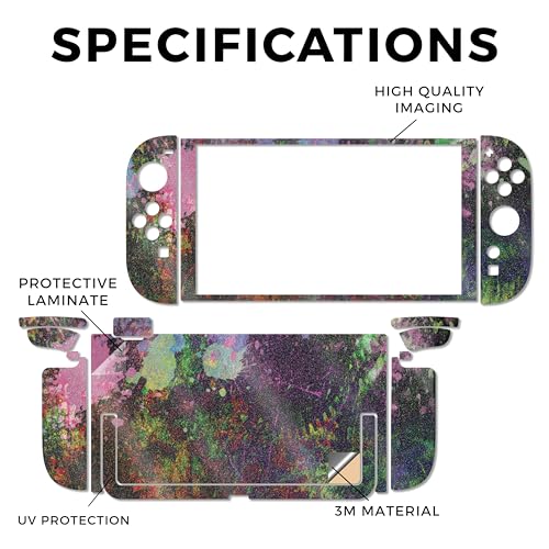 Glossy Glitter Gaming Skin Compatible with Nintendo Switch 2 Console Only - Paint Drip - Premium 3M Vinyl Protective Wrap Decal Cover - Easy to Apply | Crafted in The USA by MightySkins - color: Paint Drip, size: Switch 2 Console Skin Only, style: Glossy