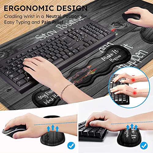 Large Mouse Pad and Gel Mouse Wrist Rest+ Memory Foam Keyboard Wrist Rest Support Set- Non-Slip Rubber Base with Stitched Edges for Office,Home,Computer,Gaming Extended Mousepads XXL Black Desk Mat - color: JV-mouse pad-8-15