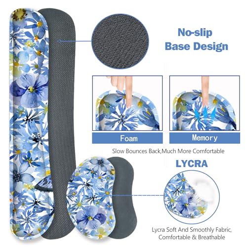 ToLuLu Gaming Mouse Pad, Ergonomic Keyboard Mouse Wrist Rest Support Set | Large Extended Desk Mat with Stitched Edges, Non-Slip Base Memory Foam Mousepad for Home Office Game Study, Butterfly Flower - color: Butterfly Flower