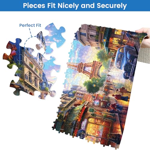 2 Pack Puzzles for Adults 1000 Pieces-Big Ben and Eiffel Tower Difficult Jigsaw Puzzles for Adults,Hard Jigsaw Puzzle Decorations DIY Leisure Game Toy Suitable Family Friends(27.5x20 inches) - style: Big Ben and Eiffel Tower