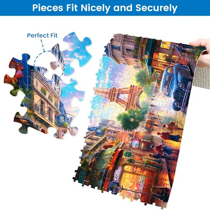 2 Pack Puzzles for Adults 1000 Pieces-Big Ben and Eiffel Tower Difficult Jigsaw Puzzles for Adults,Hard Jigsaw Puzzle Decorations DIY Leisure Game Toy Suitable Family Friends(27.5x20 inches) - style: Big Ben and Eiffel Tower