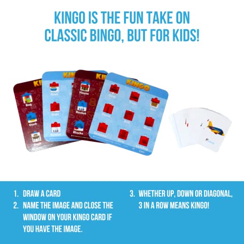 Regal Games Kingo Sight Words Edition Bingo Game - Educational Board Game for Preschool & Kindergarten - Fun Phonics & Vocabulary Builder for Home & Classroom - Kids Bingo Cards & Learning Resources - size: Sight Words Edition