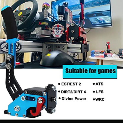 Obokidly 14Bit USB Handbrake SIM for Xbox ONE Racing Games Compatible with Logitech G920 Not for G923 FANATECOSW Dirt Rally Without Clamp (Blue) - color: Blue