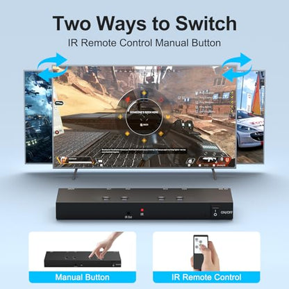 Y.D.F 4 Way HDMI Switch 4k@60Hz HDMI Switcher 4 in 1 Out HDCP 2.0 Manual HDMI 2.0 Hub Supports 3D Compatible with Nintendo Switch/Switch OLED/Xbox/ PS5/4/3 Blu-Ray Player Fire Stick Roku Apple TV - size: HDMI Switch 4 Port