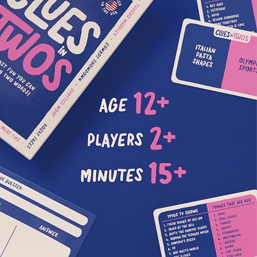 Clues in Twos | The Most Fun You can Have with Two Words! | A Family Friendly Party Game Perfect for Teens & Adults | Age 12+ | 2-8 Players (Classic Edition)