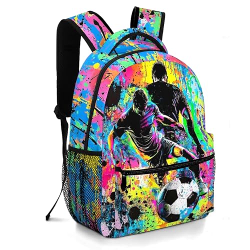 Kids Soccer Backpack For Boys Sports Soccer School Backpack For Boys Children Elementary Middle School Backpacks Ball Bookbag Travel Back Pack - color: Soccer