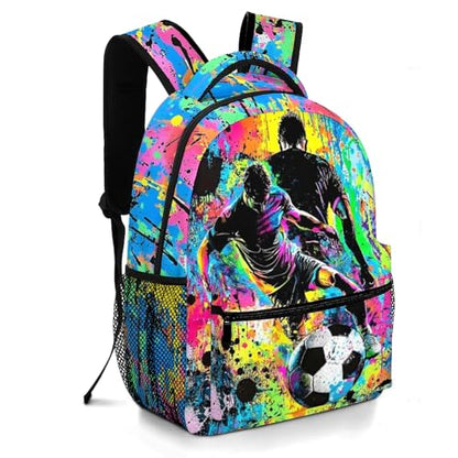 Kids Soccer Backpack For Boys Sports Soccer School Backpack For Boys Children Elementary Middle School Backpacks Ball Bookbag Travel Back Pack - color: Soccer