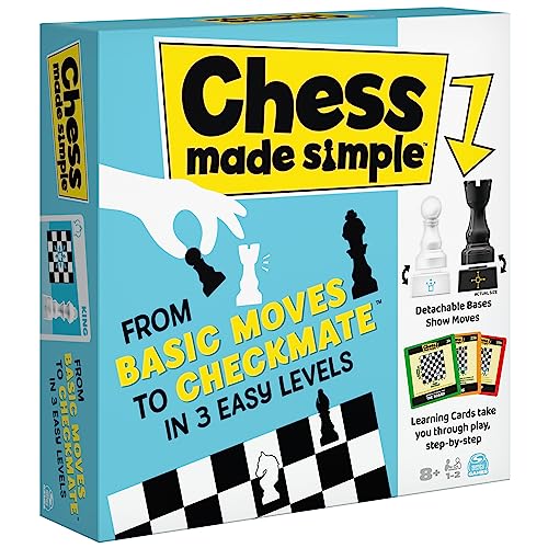 Spin Master Games, Chess Made Simple, Learn to Play Strategy Board Games for Beginners, Chess, 2 Players, for Kids Ages 8 & Up - size: 1
