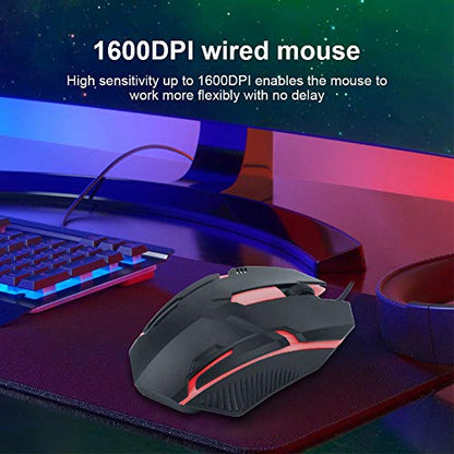 Gaming Mouse Wired,1600DPI Wired Backlight USB Mouse Ergonomic Gaming Notebook Office Gamer Mouse Mice Wired Optical PC Computer Gaming Mice